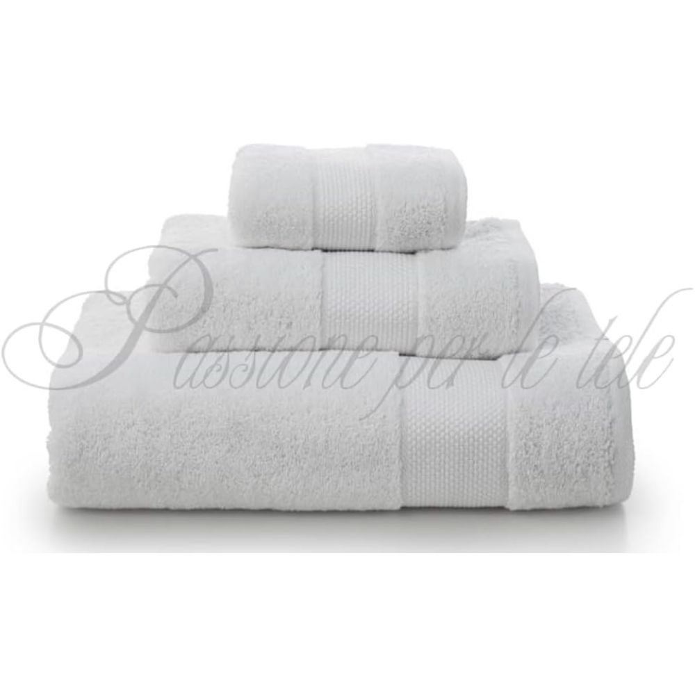 Tris asciugamani spugna 100% cotone Bianco 