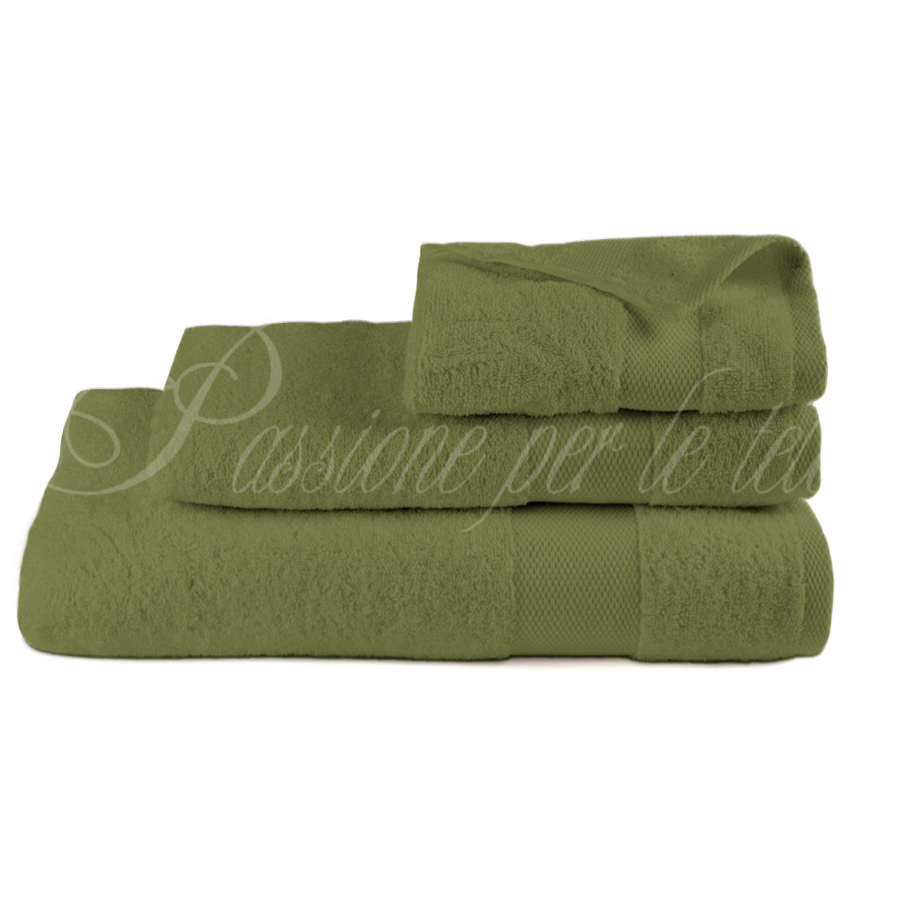 Tris asciugamani spugna 100% cotone Verde
