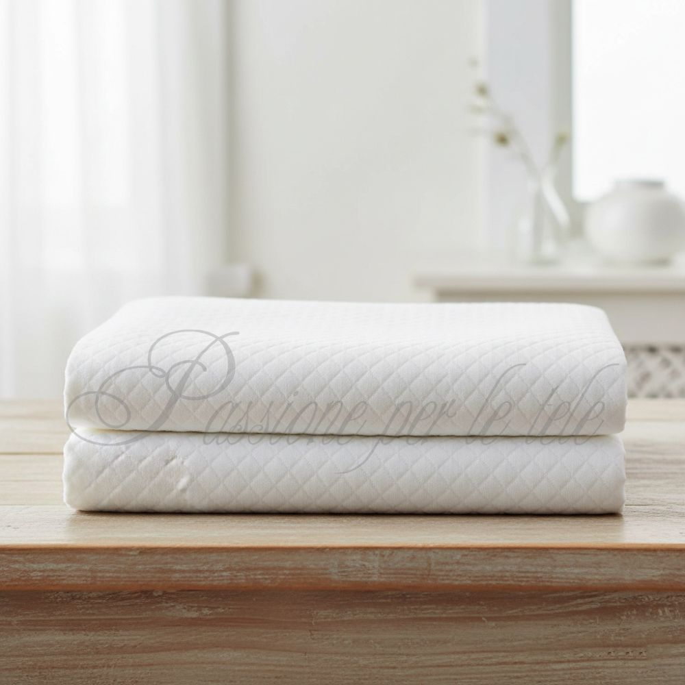 Coprimaterasso jersay matrimoniale Bianco 