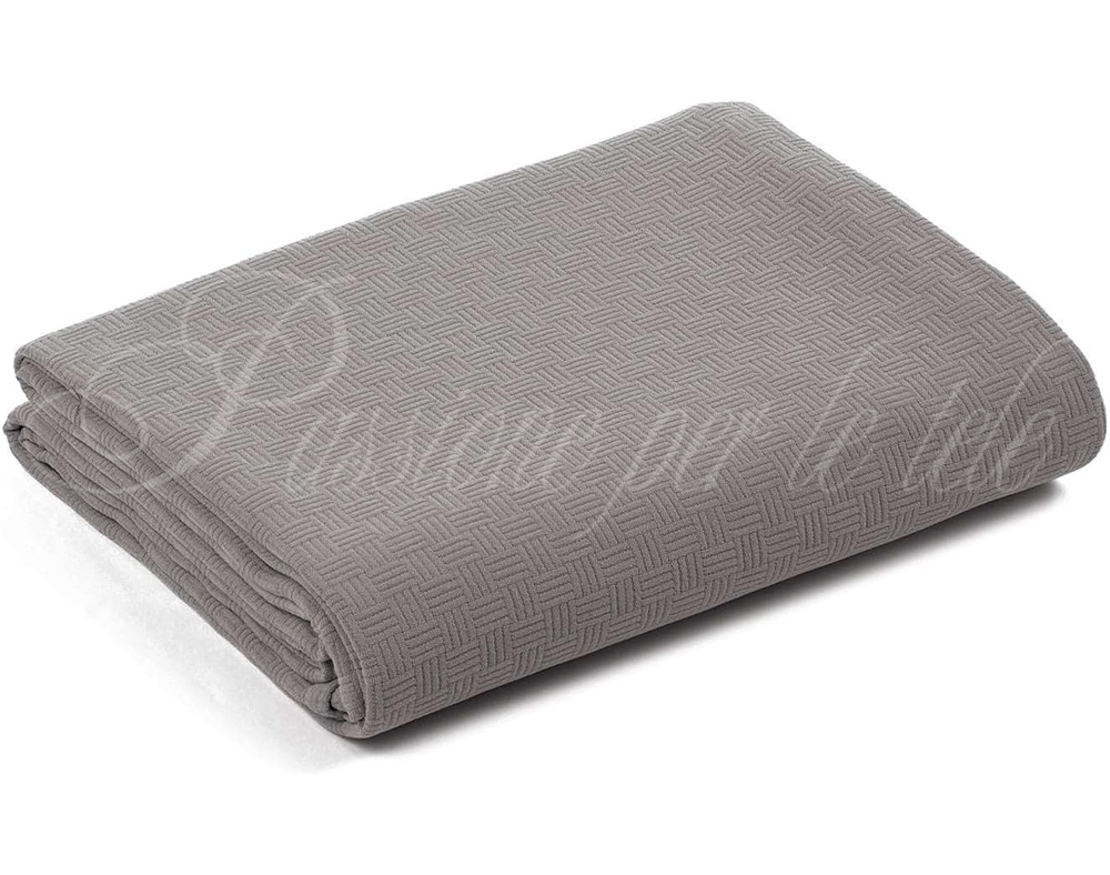 Copriletto estivo cotone piquet quadro Matrimoniale Grigio