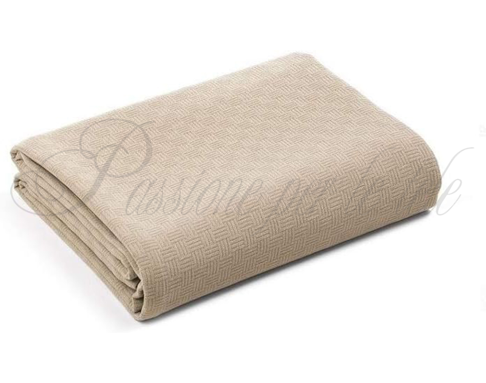 Copriletto estivo cotone piquet quadro Matrimoniale Tortora