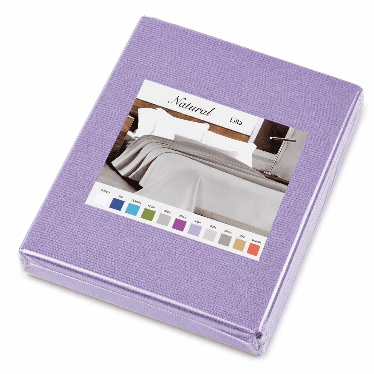 Copriletto Natural 100% cotone piquet millerighe Una piazza e mezza Lilla