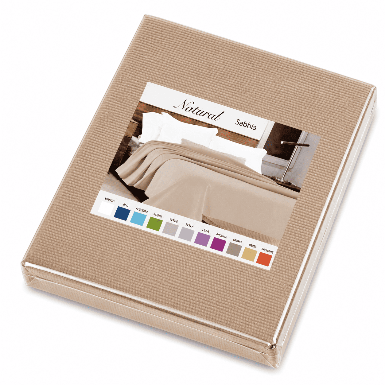 Copriletto Natural 100% cotone piquet millerighe Una piazza e mezza Sabbia