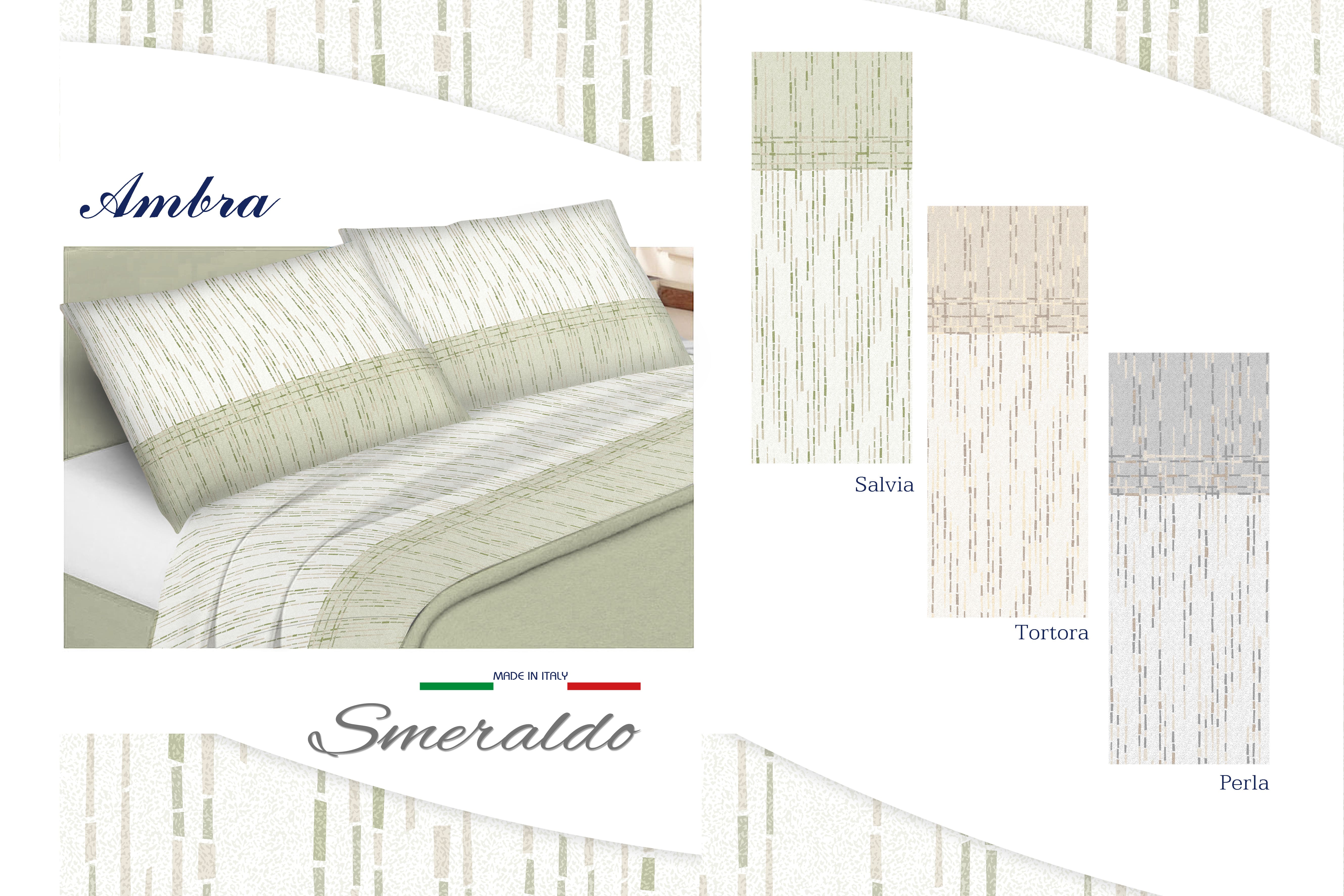 Completo lenzuola 100% puro cotone Ambra Singolo Tortora