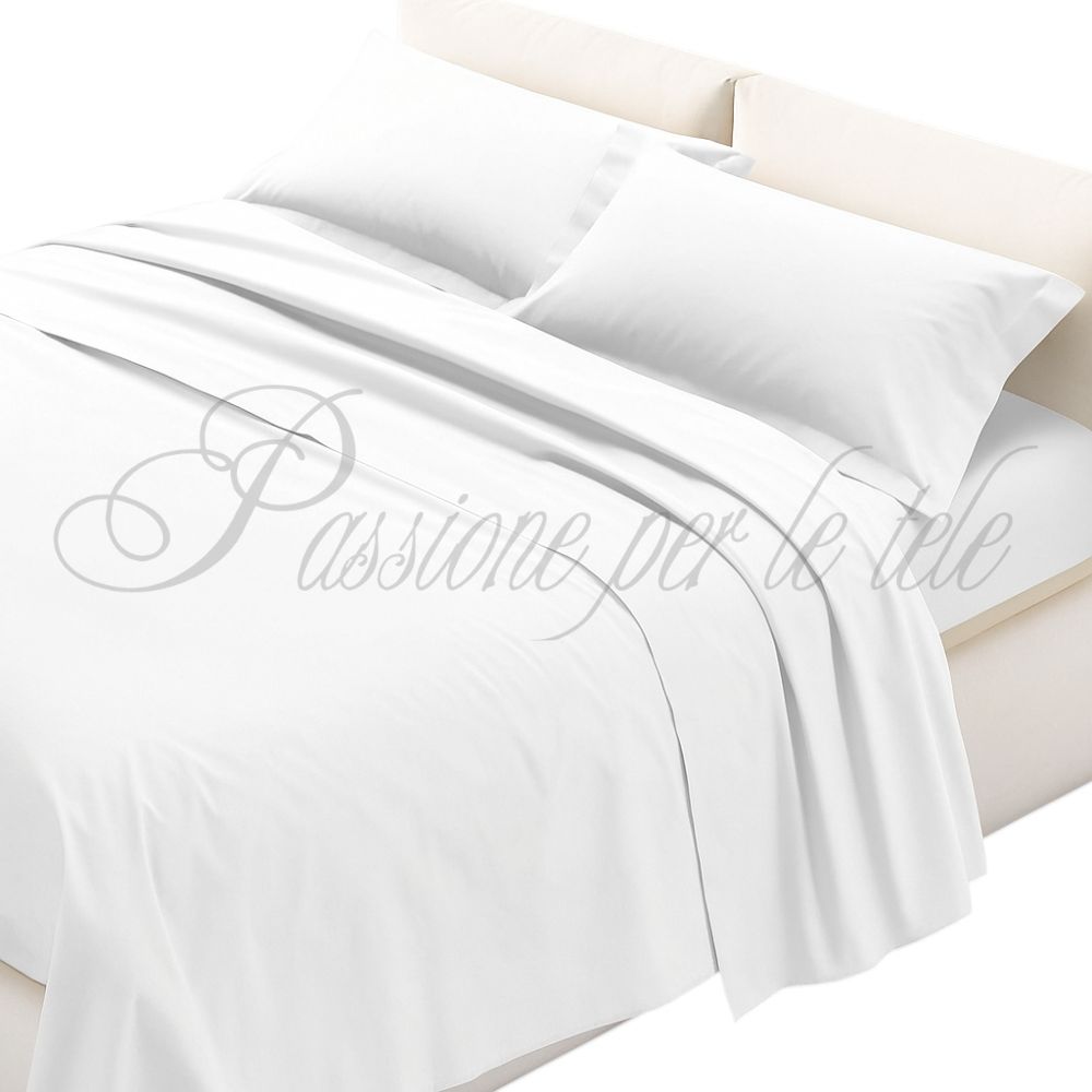 Completo lenzuola cotone percalle con federe 3 volani