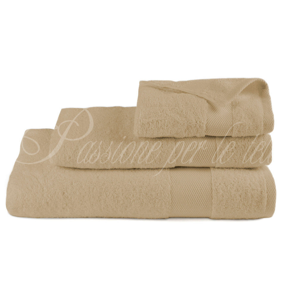 Tris asciugamani spugna di cotone Beige