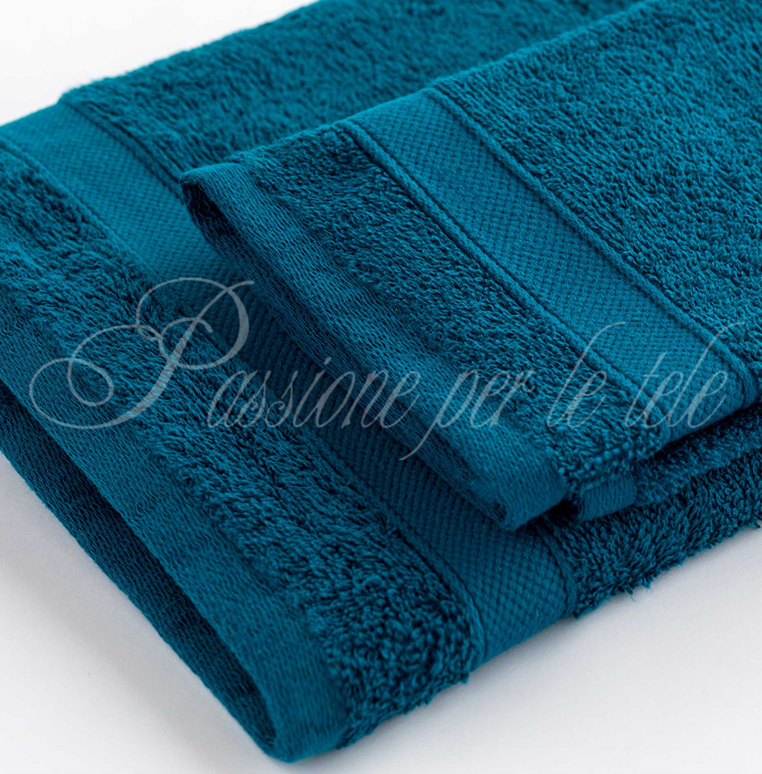 Set asciugamani 1+1 (viso + ospite) spugna di cotone bianco Ottanio