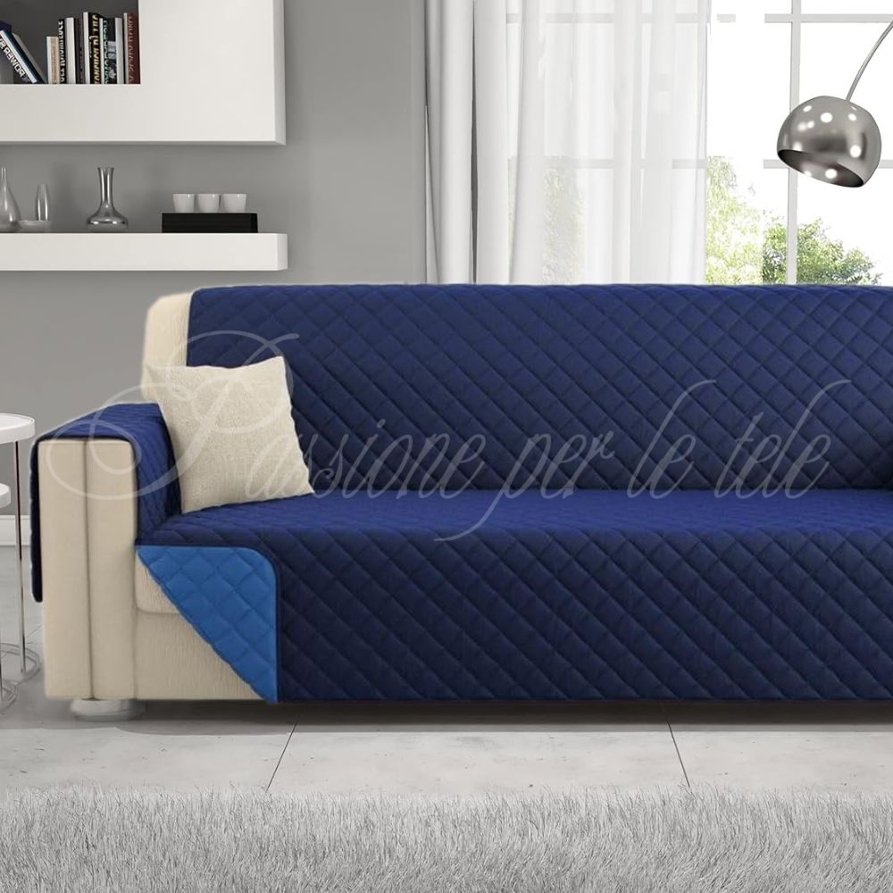 Salvadivano in microfibra reversibile 4 posti Blu