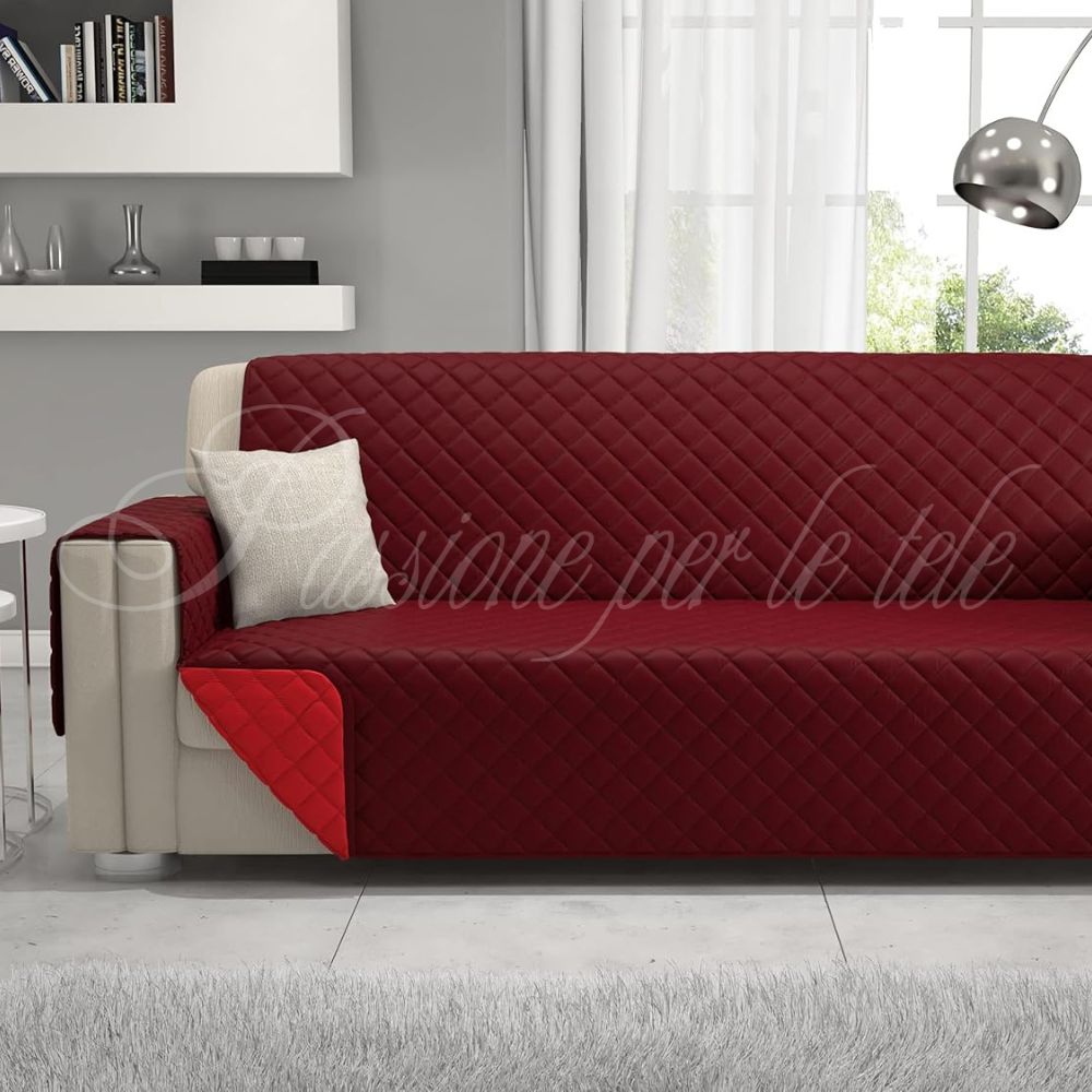 Salvadivano in microfibra reversibile 4 posti Bordeaux