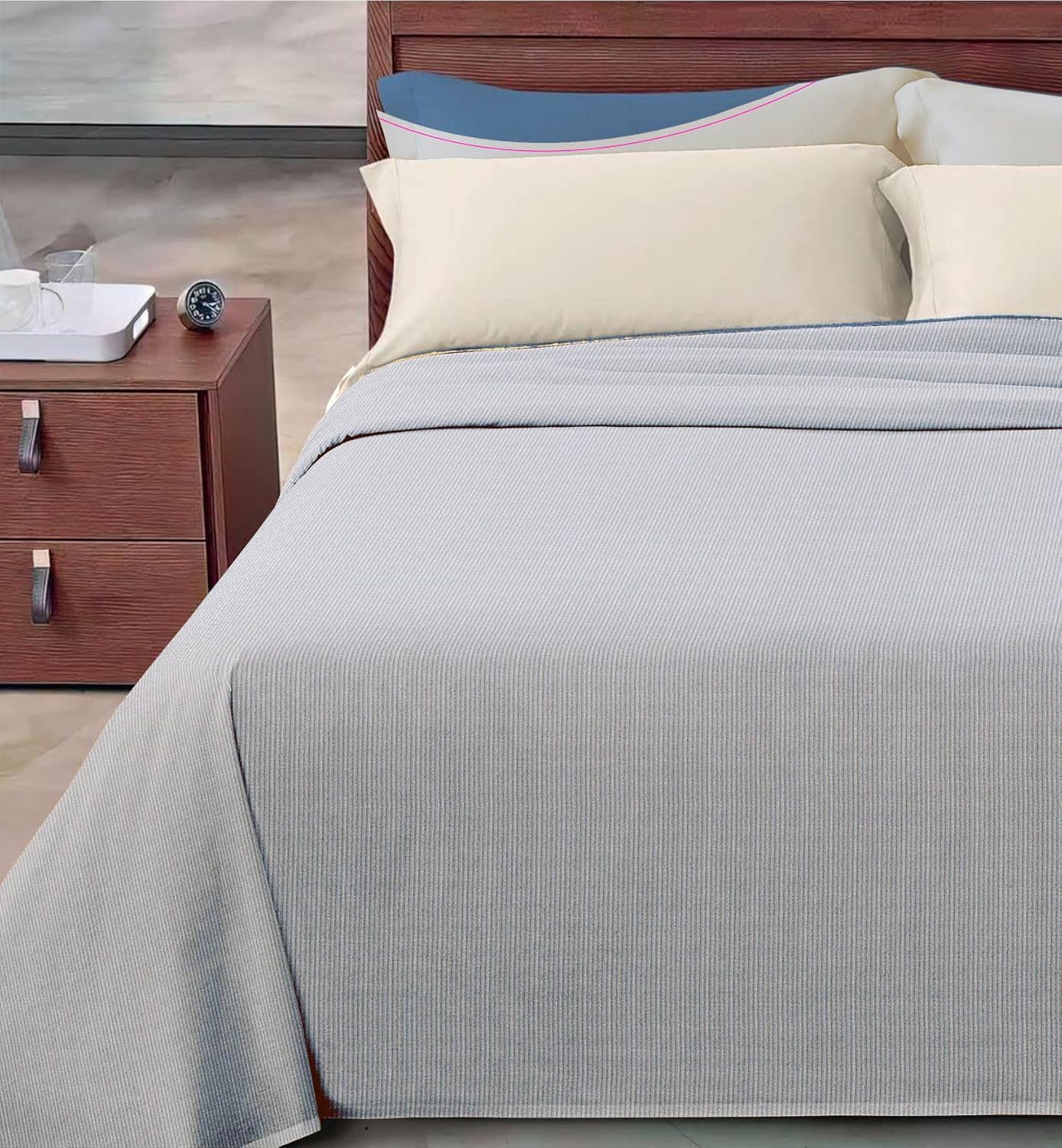 Copriletto cotone piquet millerighe Matrimoniale Perla