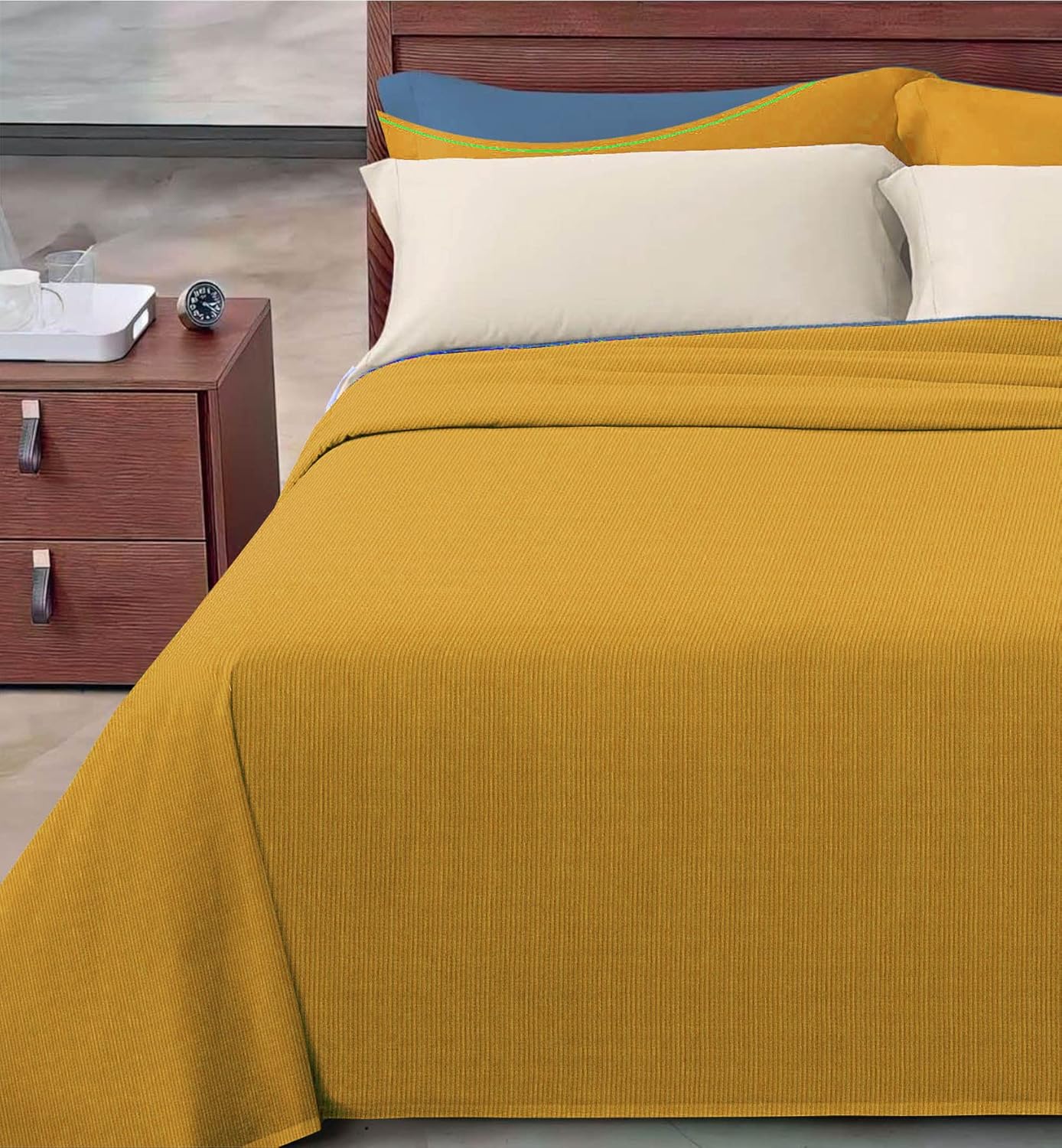 Copriletto cotone piquet millerighe