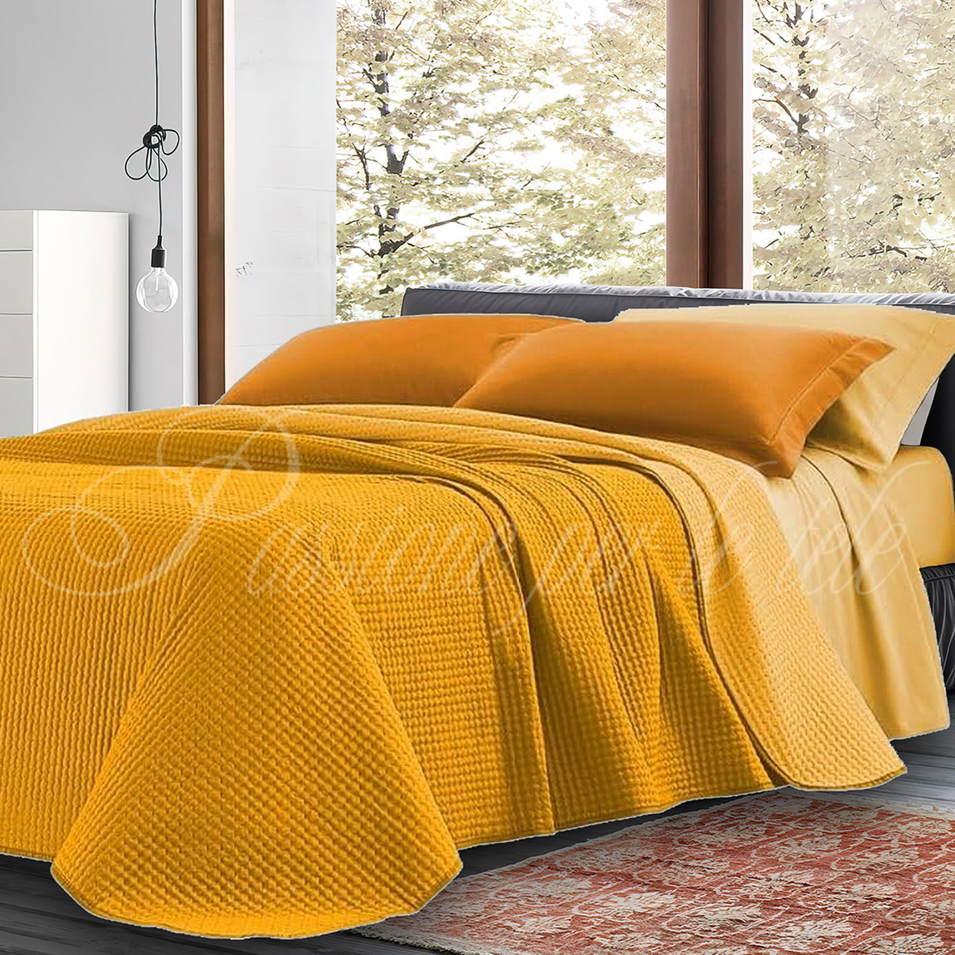 Copriletto Cloe termosaldato 80gr Matrimoniale Oro