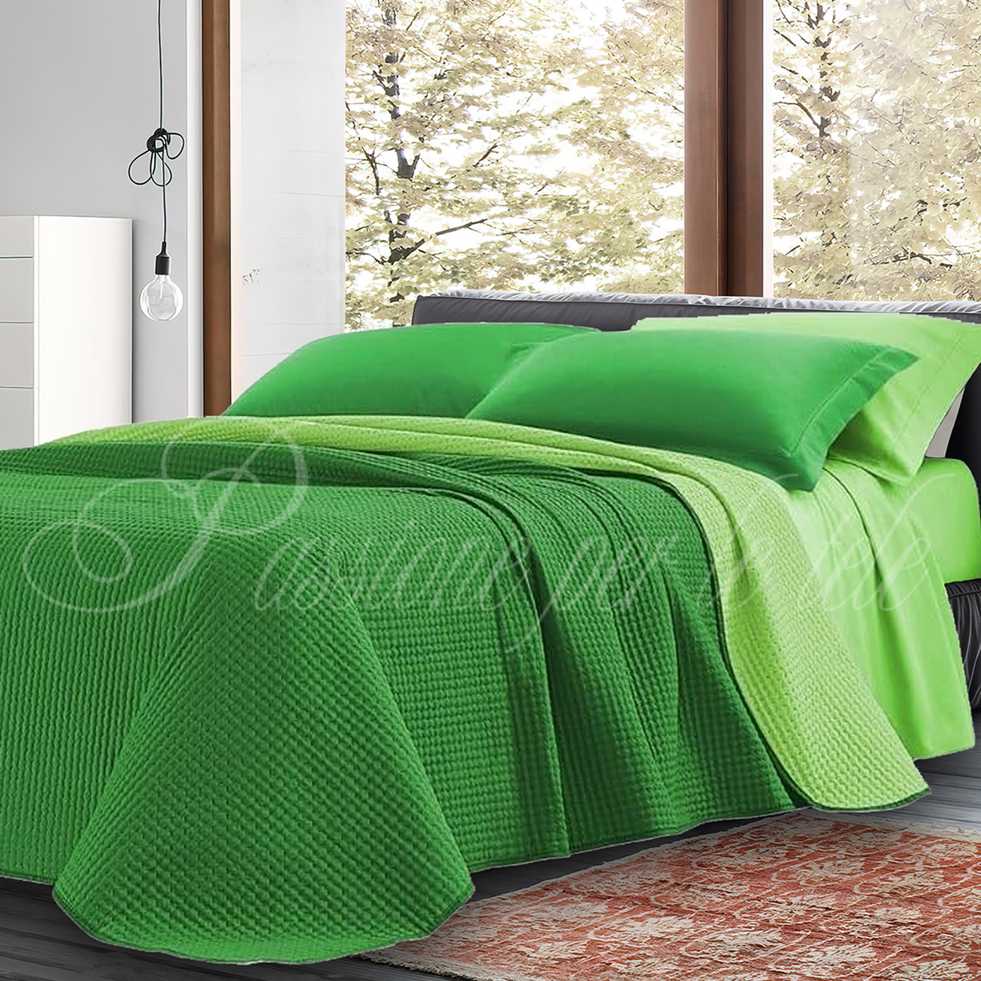 Copriletto Cloe termosaldato 80gr Matrimoniale Verde