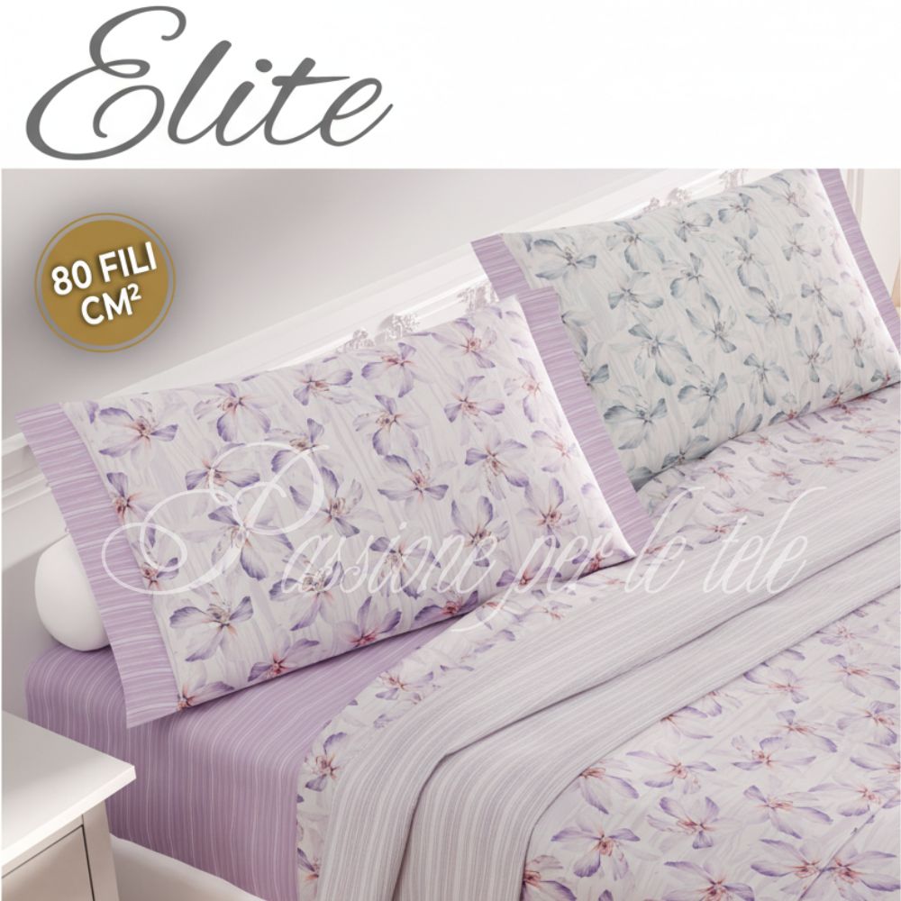 Completo letto percalle Narciso Matrimoniale Rosa