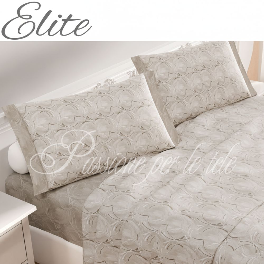 Completo letto percalle Circle Matrimoniale Sabbia