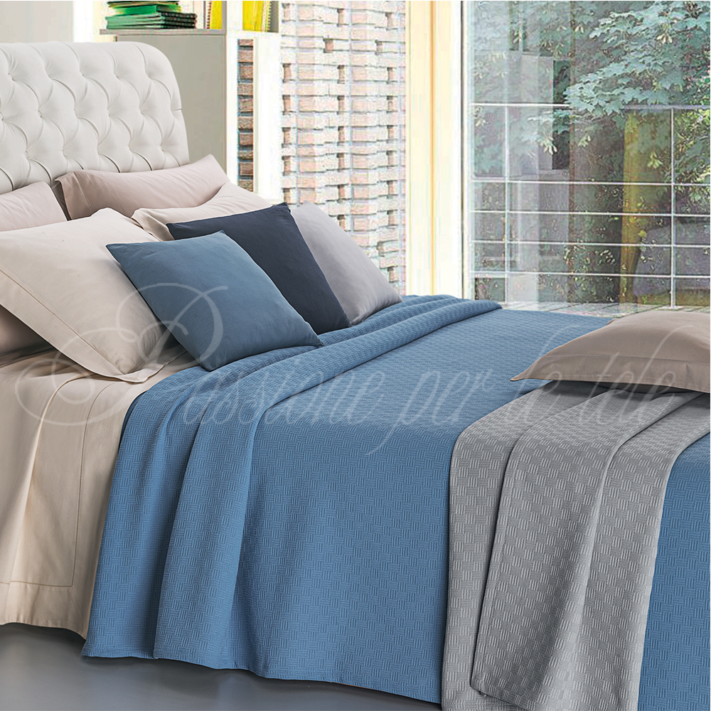 Copriletto estivo cotone piquet quadro Una piazza e mezza Royal