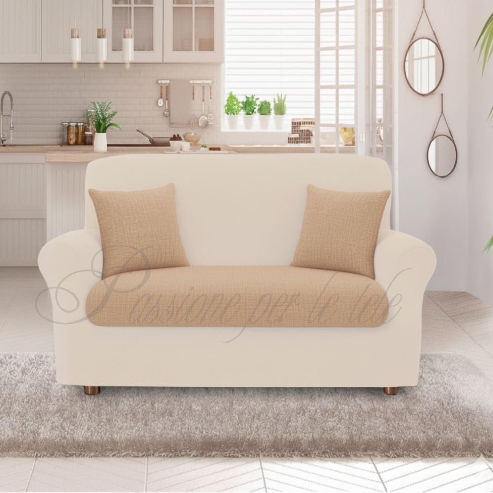Copricuscino duetto bielastico copricusicno 3 posti Beige