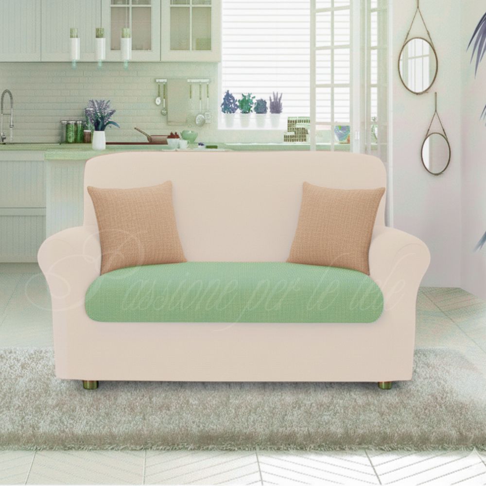 Copricuscino duetto bielastico copricusicno 3 posti Salvia