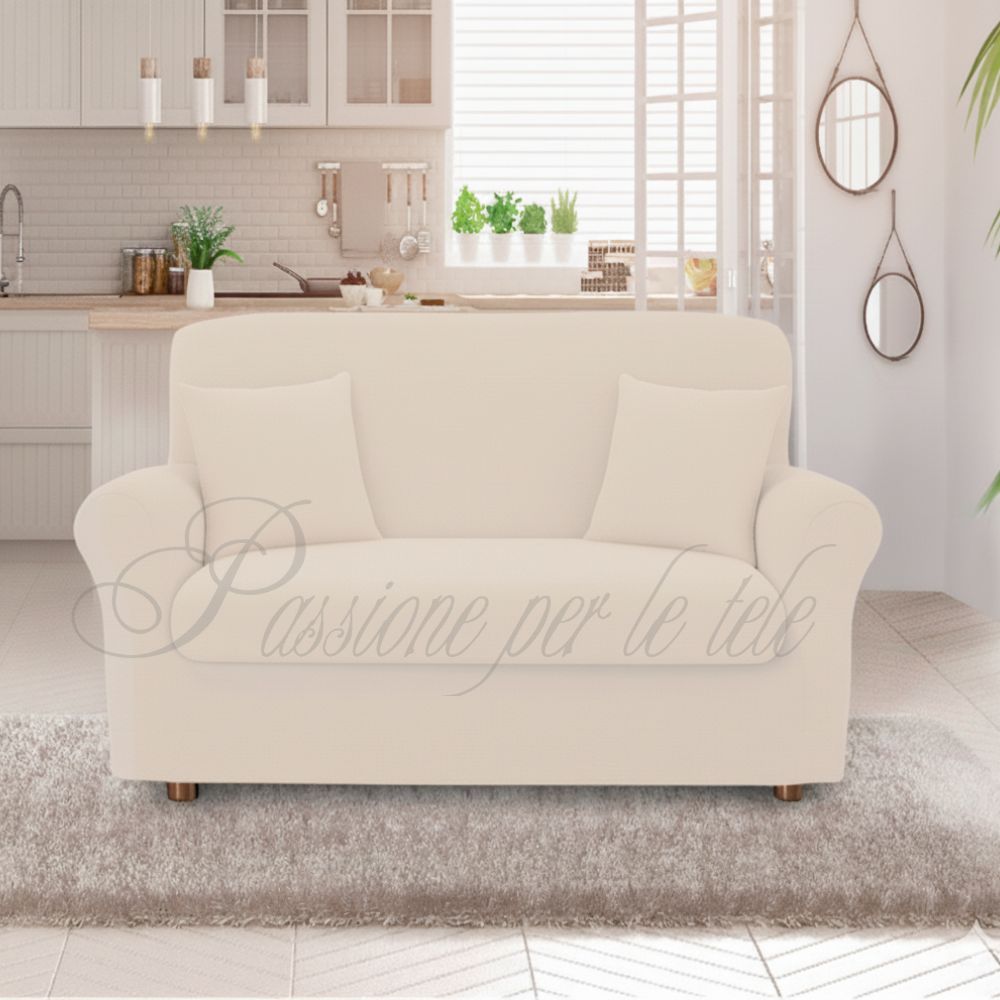 Copricuscino duetto bielastico copricusicno 3 posti Avorio