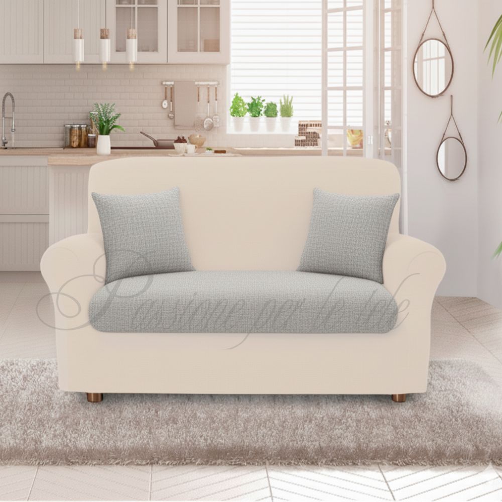 Copricuscino duetto bielastico copricusicno 2 posti Perla