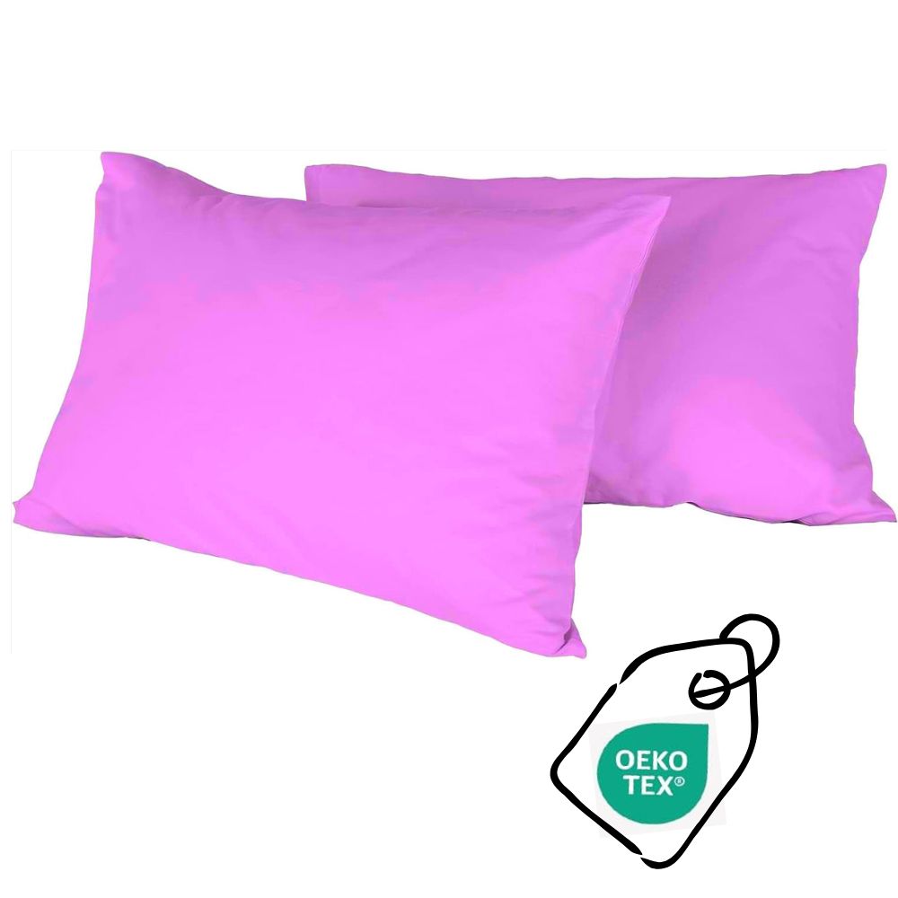 Coppia federe in tinta unita 50x80cm 2 federe Fuxia